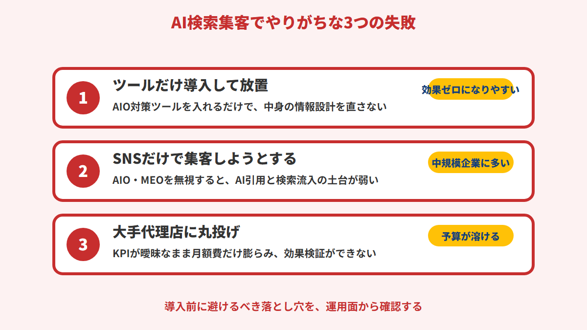 AI検索集客の3つの失敗パターン